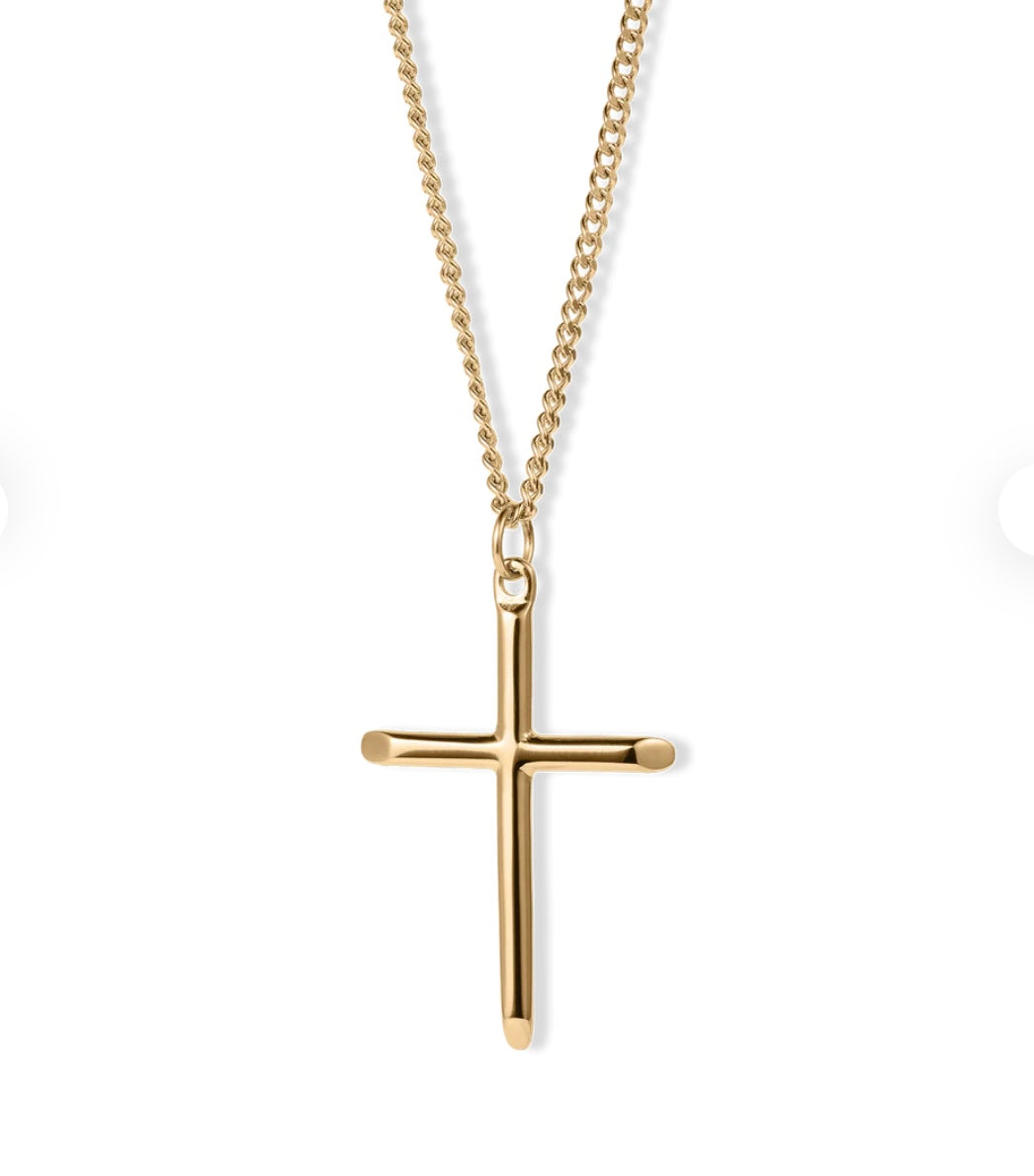 Gold necklace cross