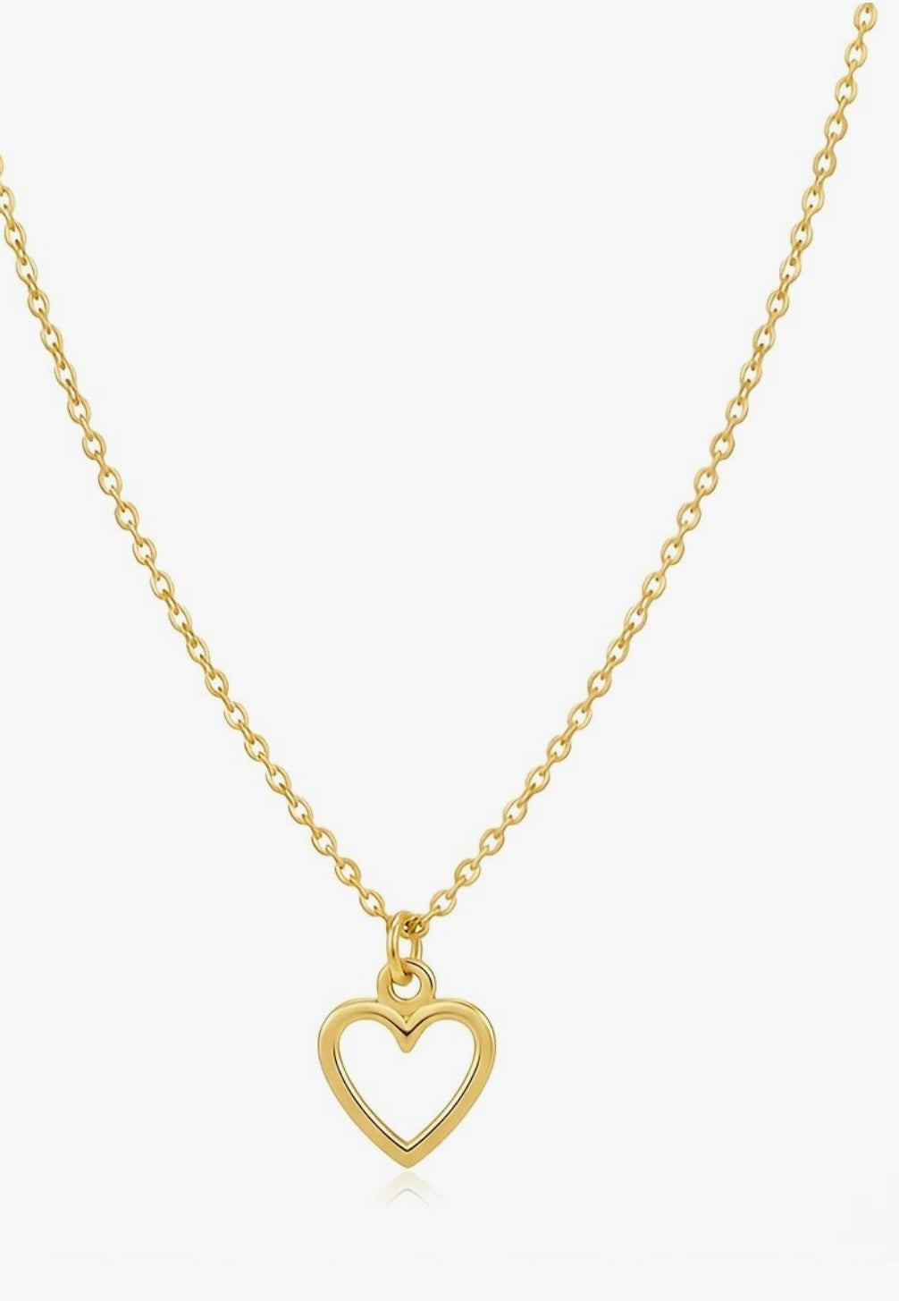 Gold necklace heart